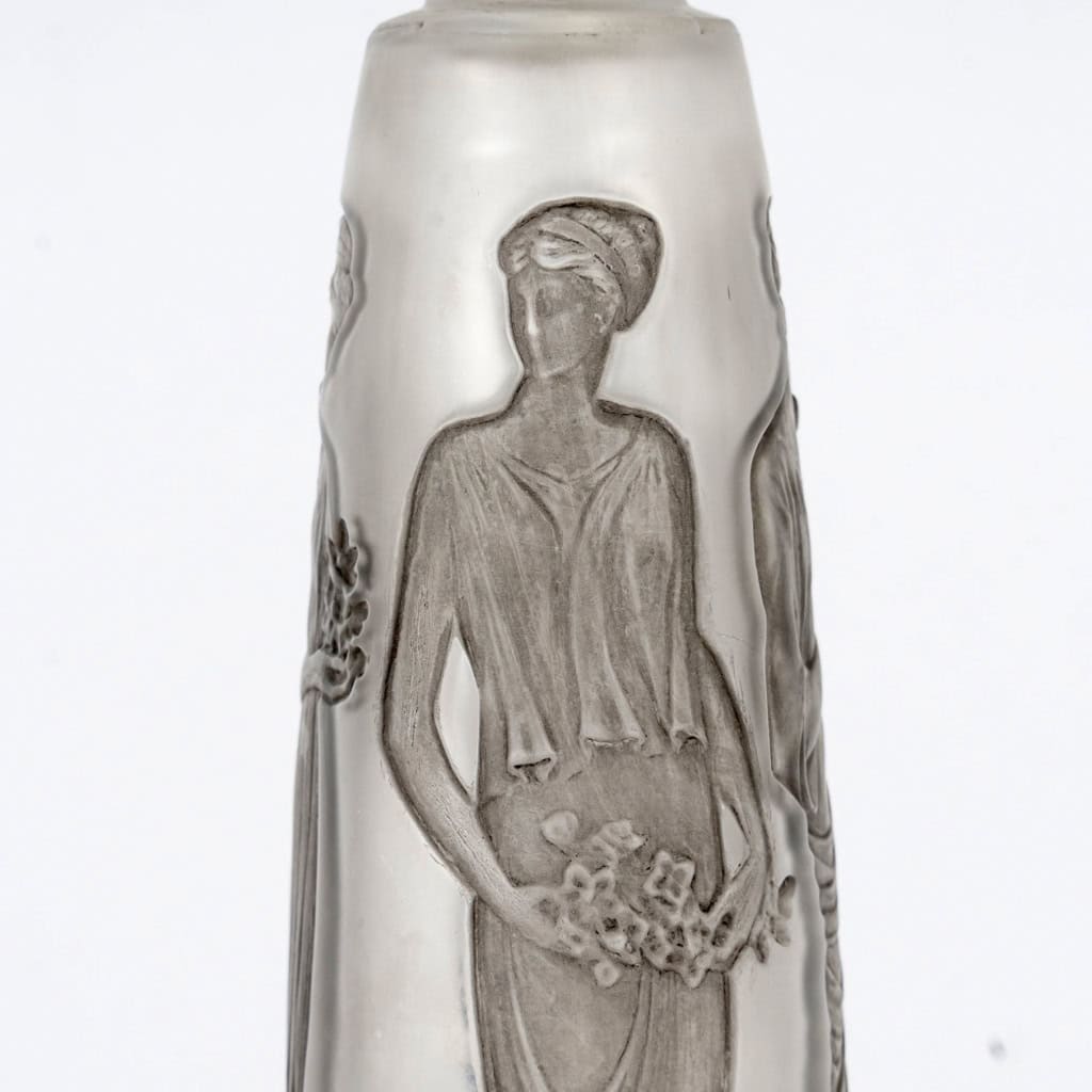 1910 René Lalique – Flacon Ambre Antique Verre Blanc Patiné Gris pour Coty 8