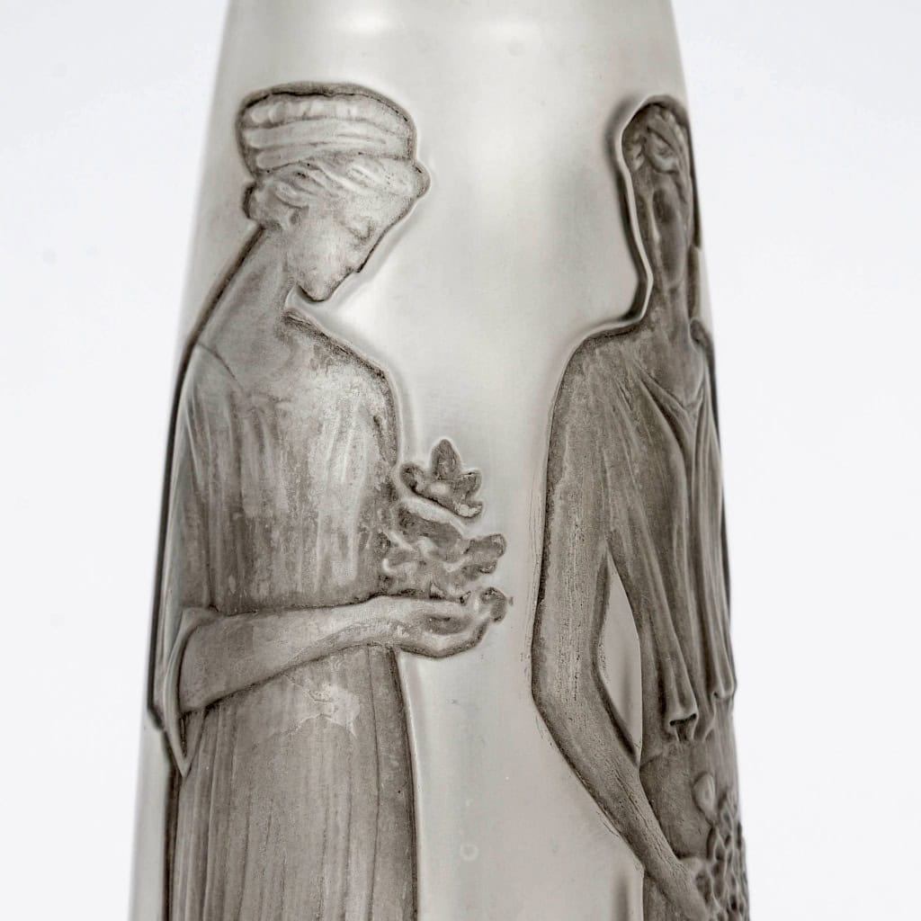 1910 René Lalique – Flacon Ambre Antique Verre Blanc Patiné Gris pour Coty 9