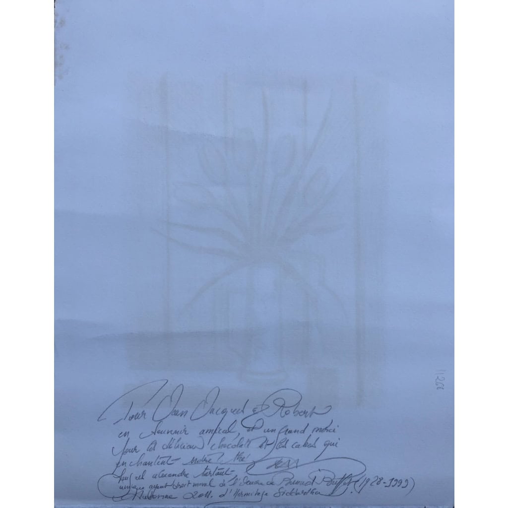 BUFFET Bernard Bouquet tulipes oranges Lithographie Couleurs Signée certificat d’authenticité 7