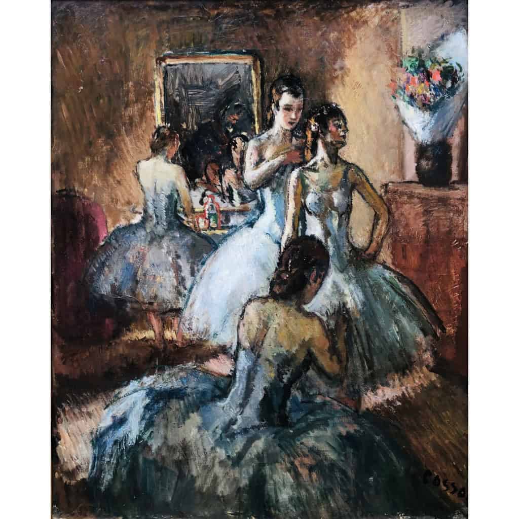 COSSON Marcel Peinture 20è Siècle l’Opéra de Paris L’habillage avant la représentation Huile Sur Toile Signée Certificat 4