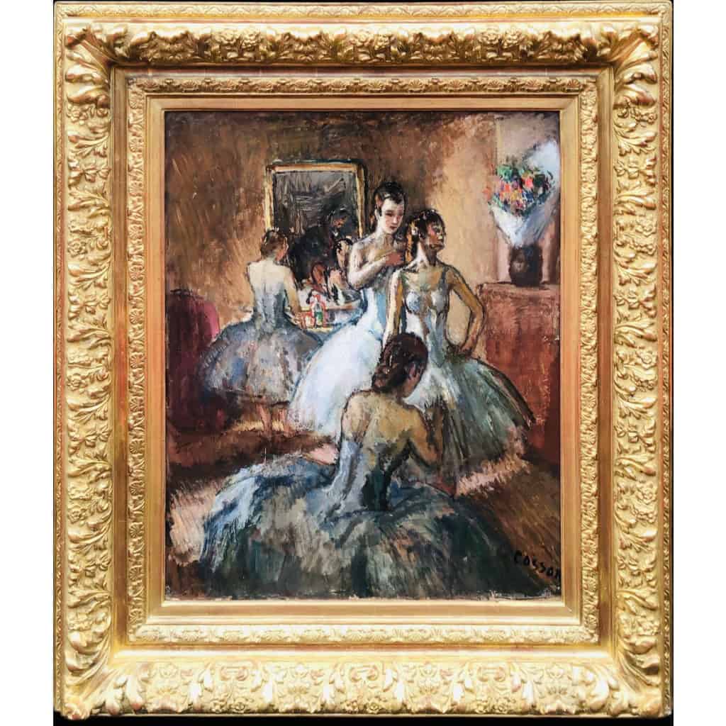 COSSON Marcel Peinture 20è Siècle l’Opéra de Paris L’habillage avant la représentation Huile Sur Toile Signée Certificat 3