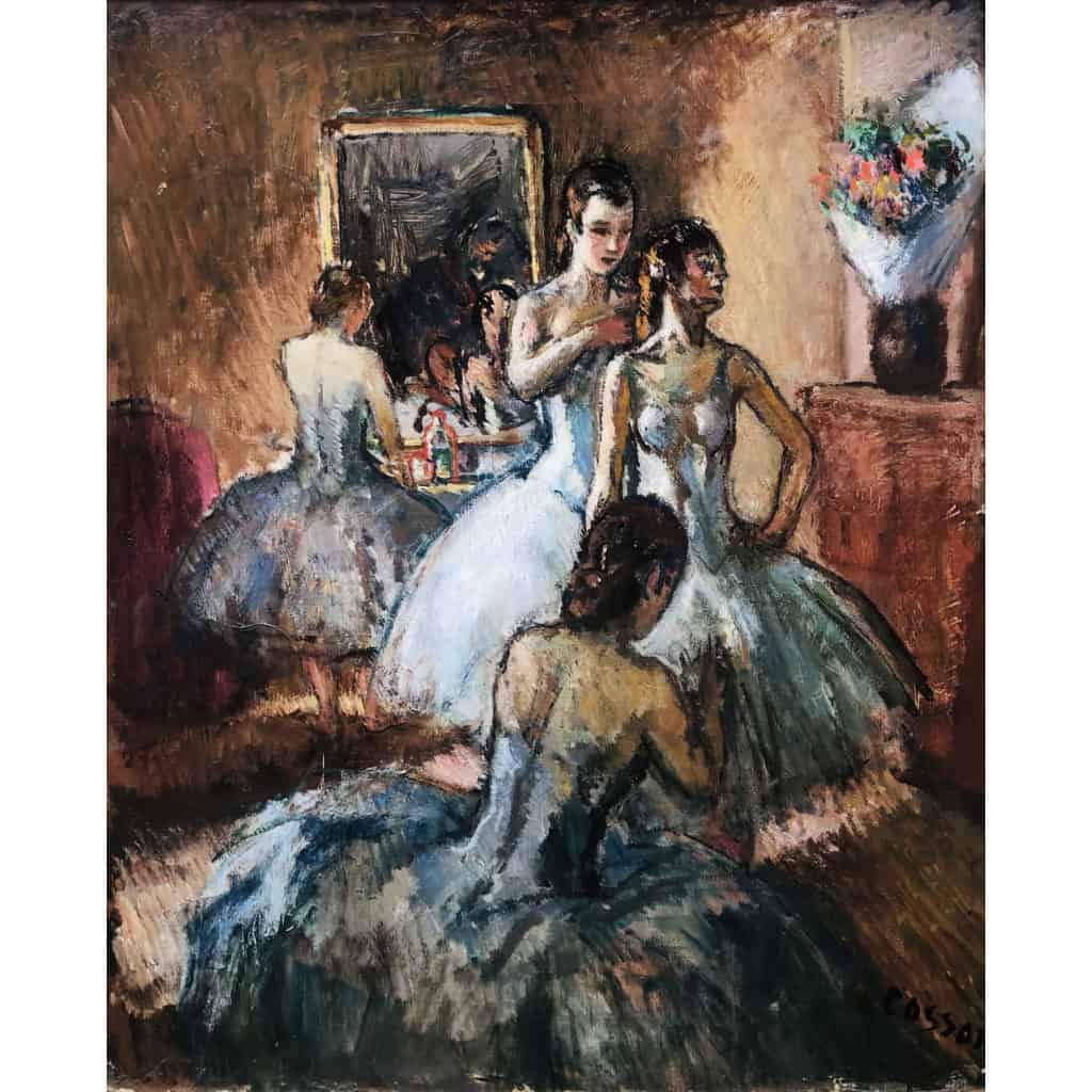 COSSON Marcel Peinture 20è Siècle l’Opéra de Paris L’habillage avant la représentation Huile Sur Toile Signée Certificat 8