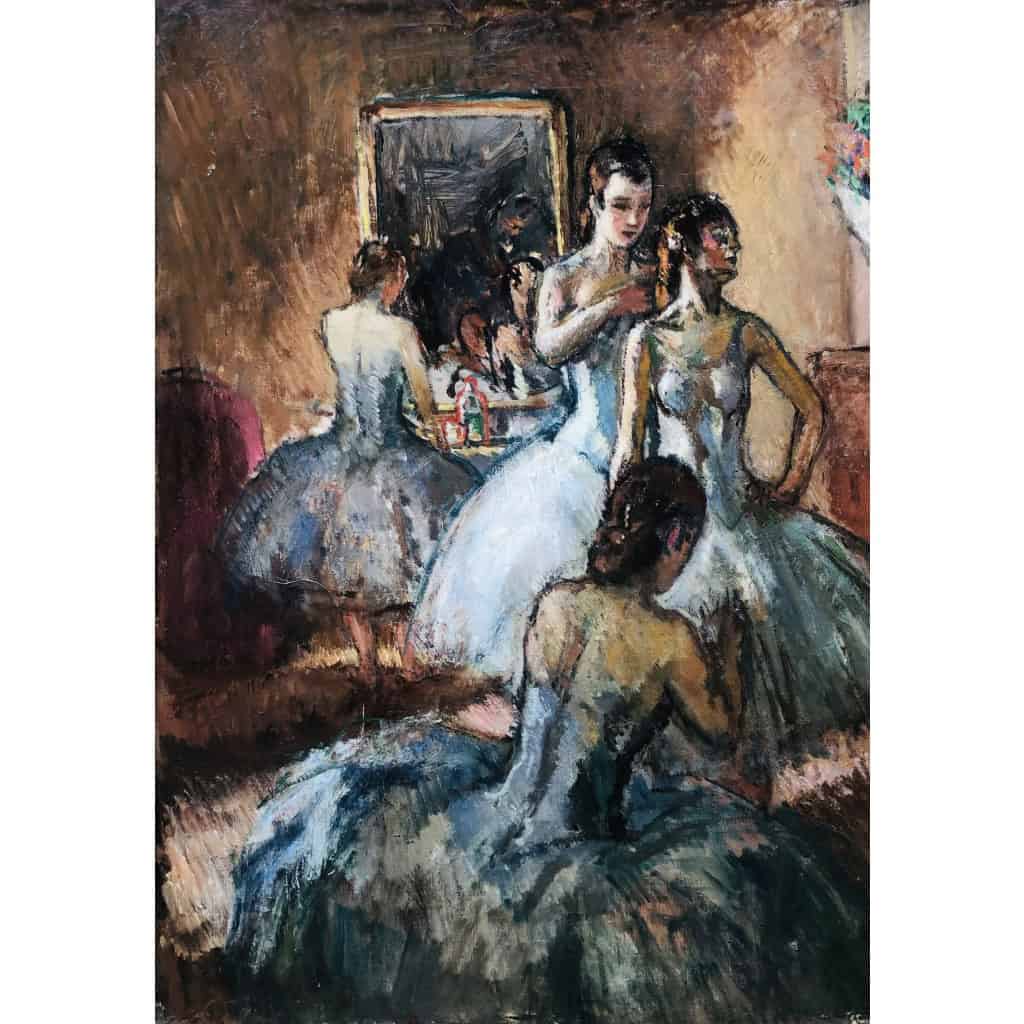 COSSON Marcel Peinture 20è Siècle l’Opéra de Paris L’habillage avant la représentation Huile Sur Toile Signée Certificat 9