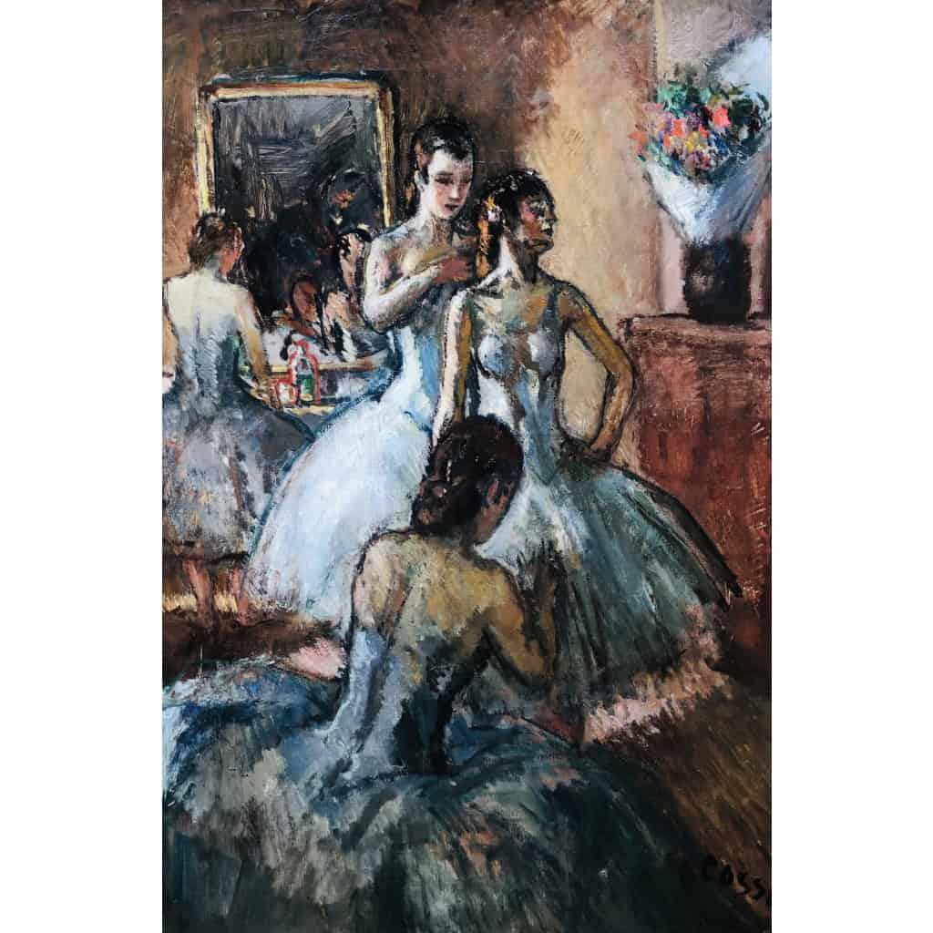COSSON Marcel Peinture 20è Siècle l’Opéra de Paris L’habillage avant la représentation Huile Sur Toile Signée Certificat 10