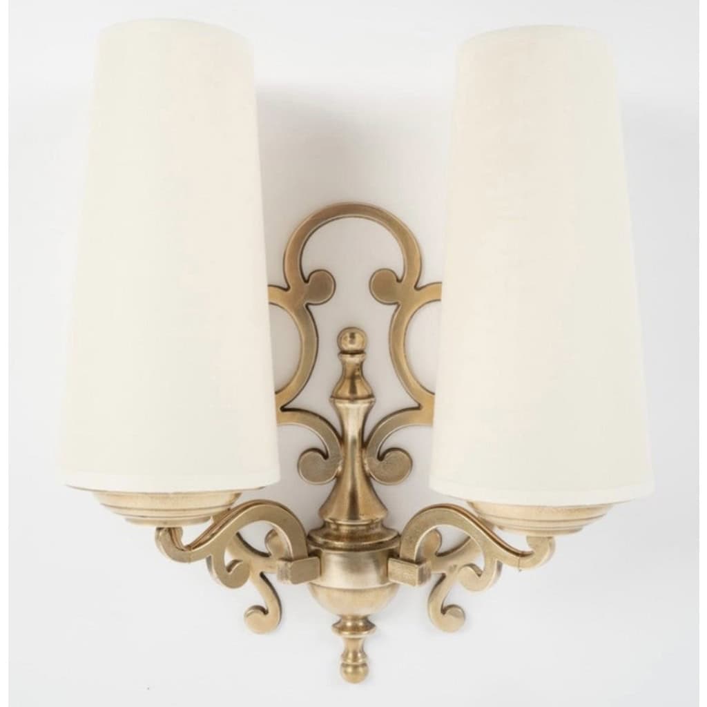 1960 Paire d’appliques murales en bronze Maison Roche 6