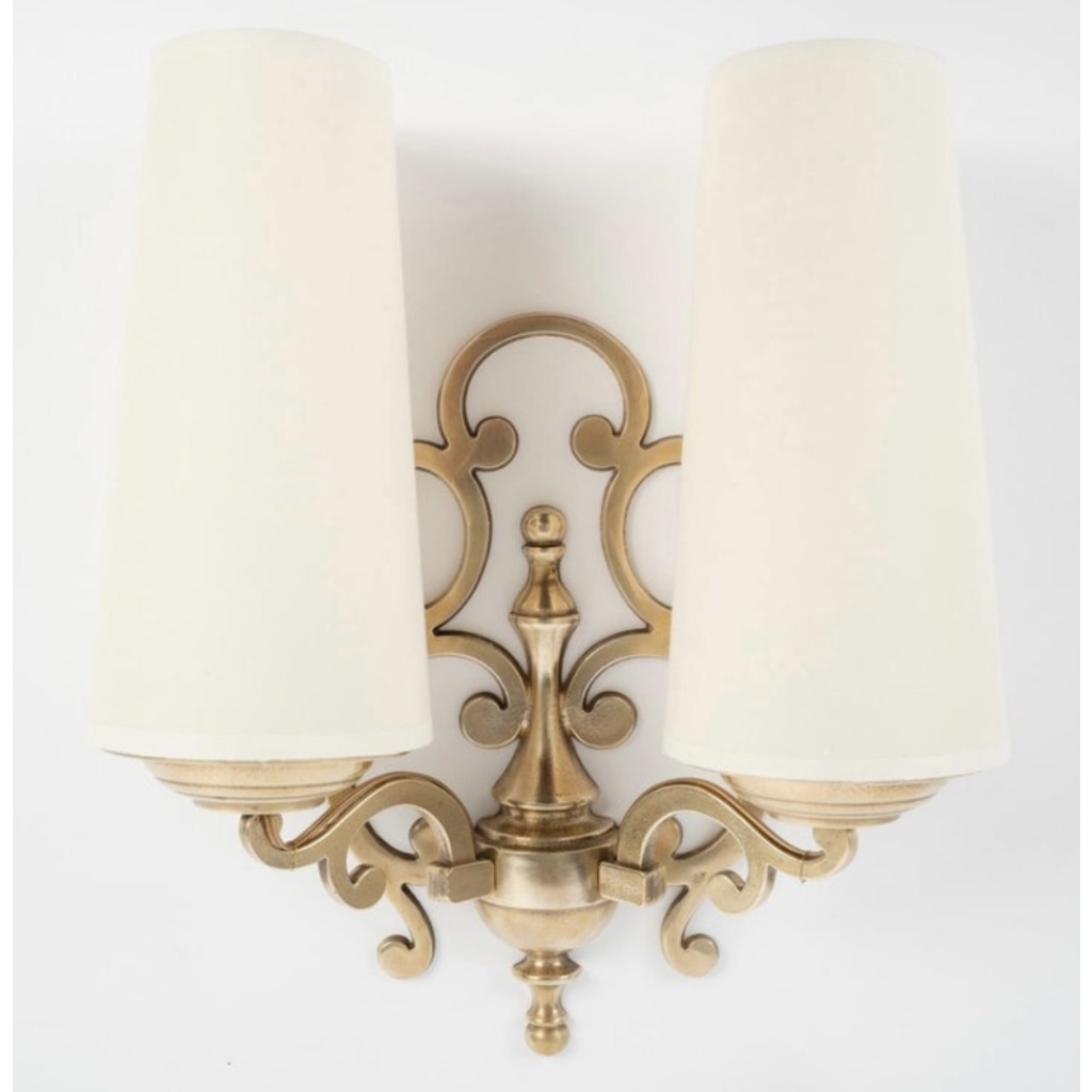 1960 Paire d’appliques murales en bronze Maison Roche 6