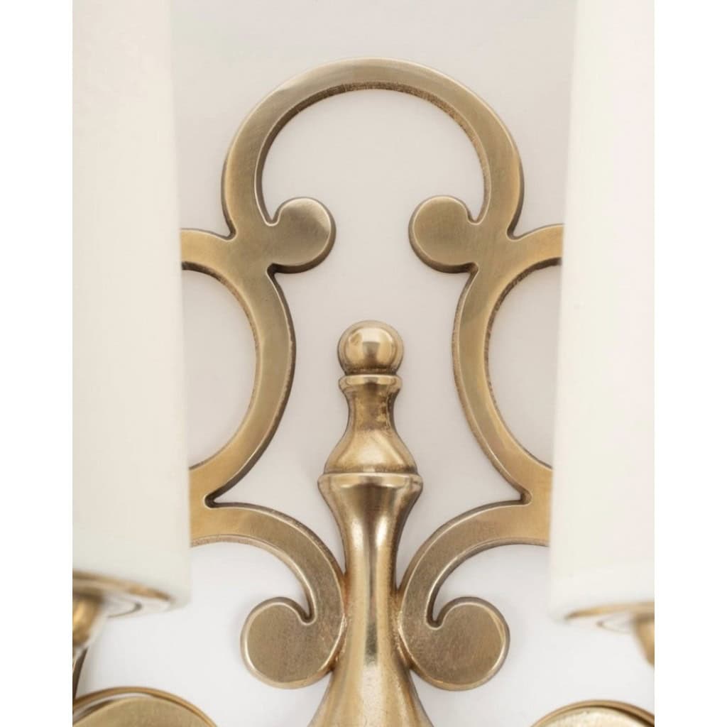 1960 Paire d’appliques murales en bronze Maison Roche 5