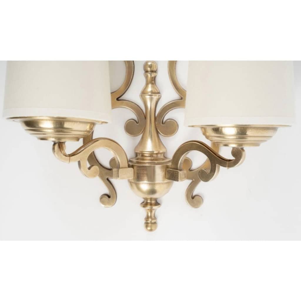 1960 Paire d’appliques murales en bronze Maison Roche 8