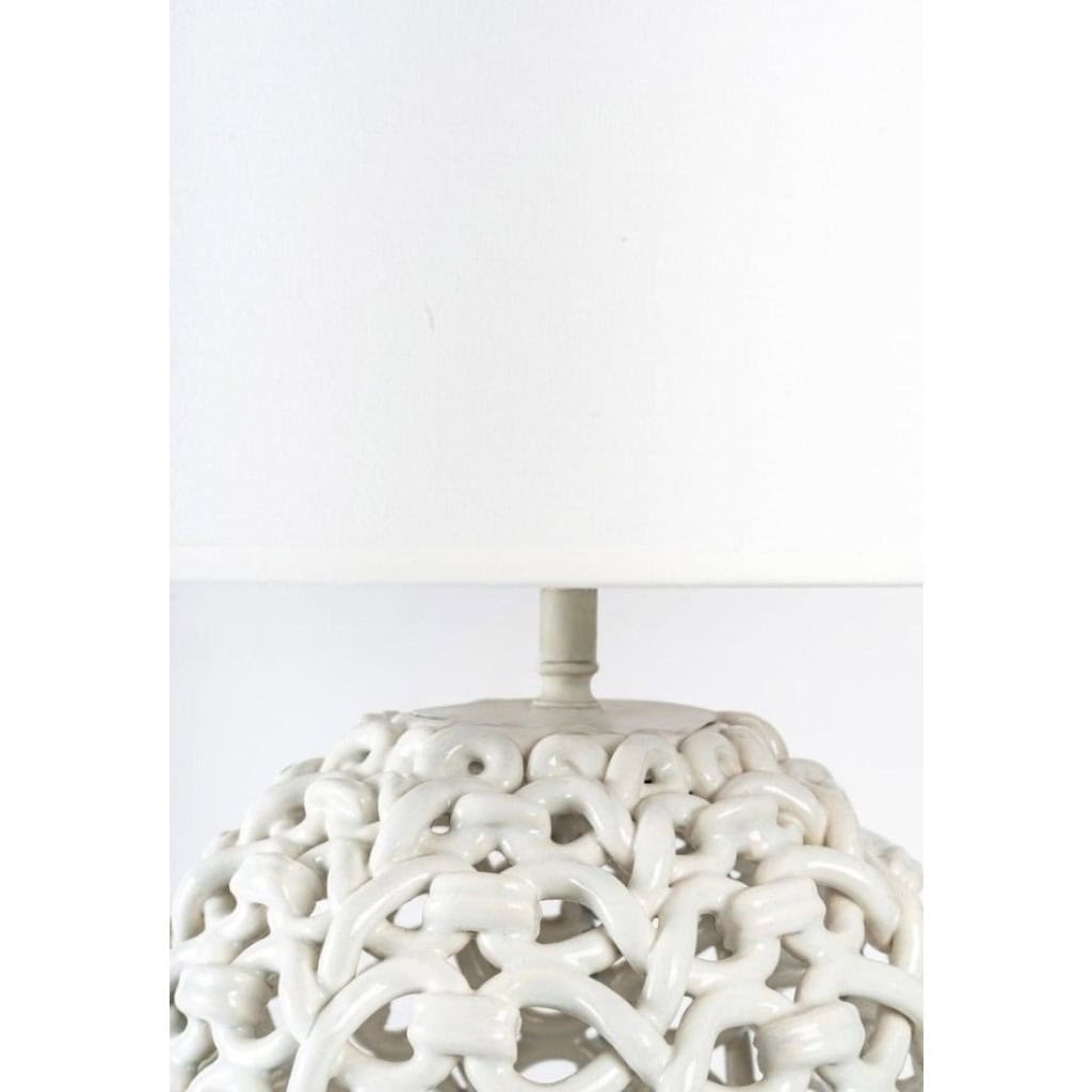 Lampe en céramique Tressée de 1960 signée Sainte-Radegonde 5