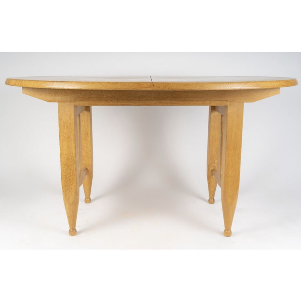 1960 Guillerme et Chambron, table à rallonges en chêne, édition Votre Maison 5