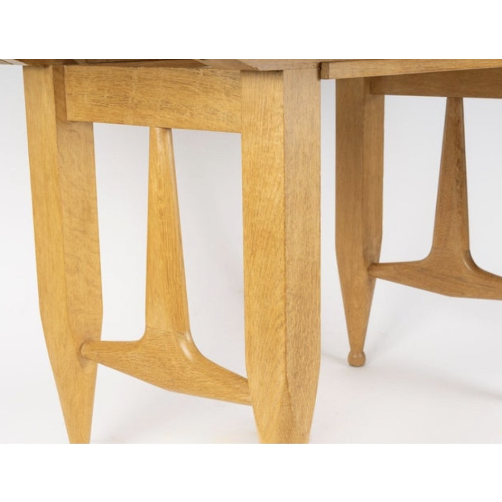 1960 Guillerme et Chambron, table à rallonges en chêne, édition Votre Maison 7