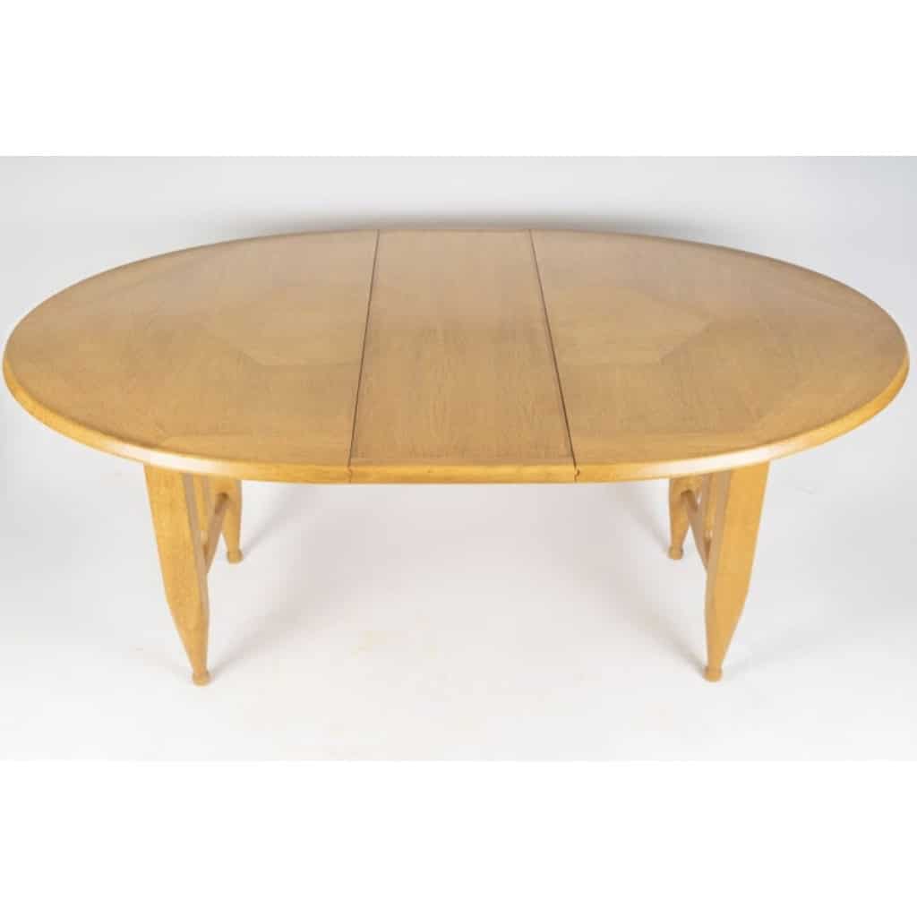 1960 Guillerme et Chambron, table à rallonges en chêne, édition Votre Maison 10 1960 Guillerme et Chambron, table à rallonges en chêne, édition Votre Maison 10