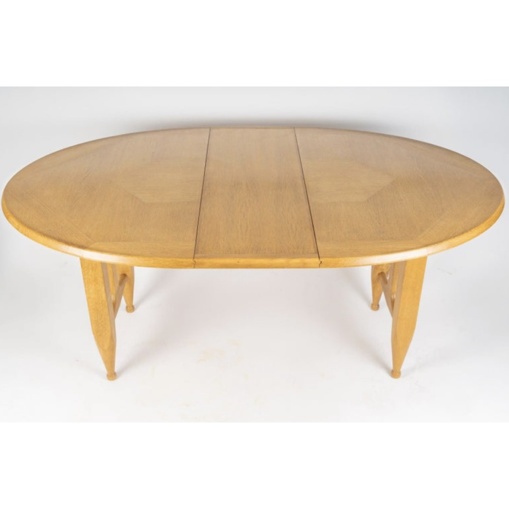 1960 Guillerme et Chambron, table à rallonges en chêne, édition Votre Maison 10