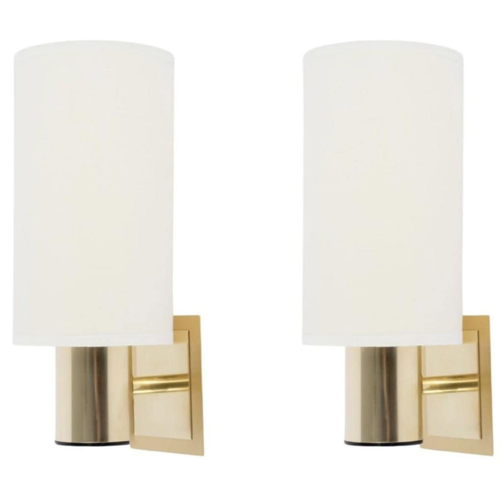 Paire d&rsquo;appliques en laiton Gaetano Sciolari des années 1960 3