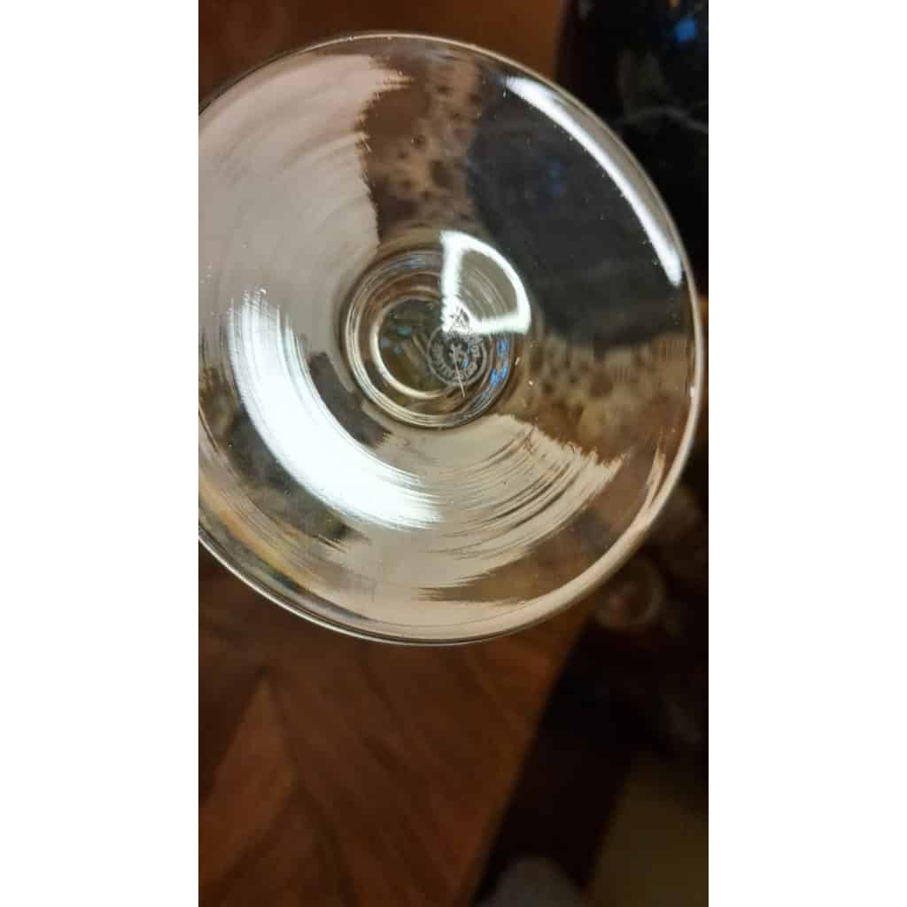 5 grands verres Roemer de couleur, beau modèle de la cristallerie de Lorraine 9