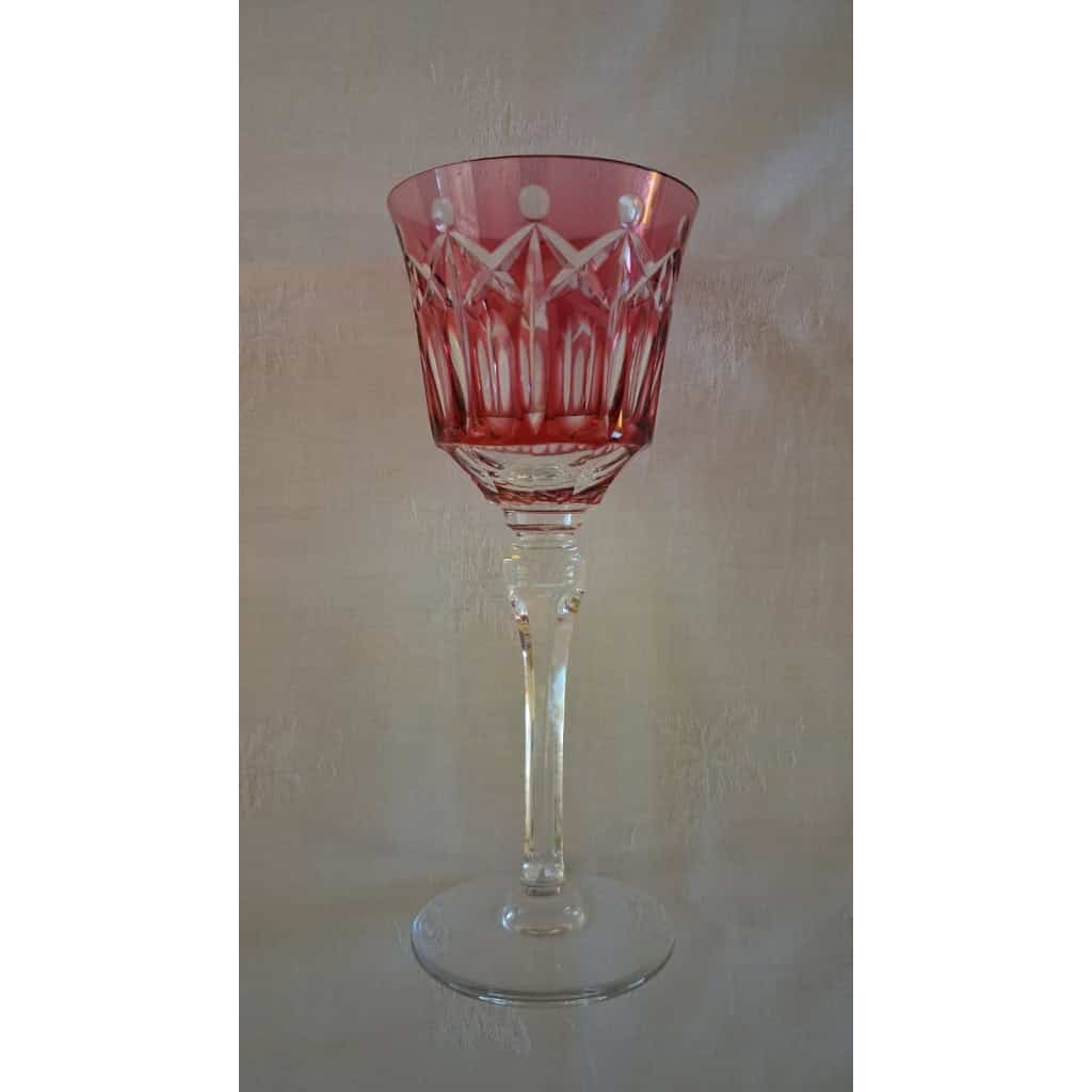 5 grands verres Roemer de couleur, beau modèle de la cristallerie de Lorraine 7