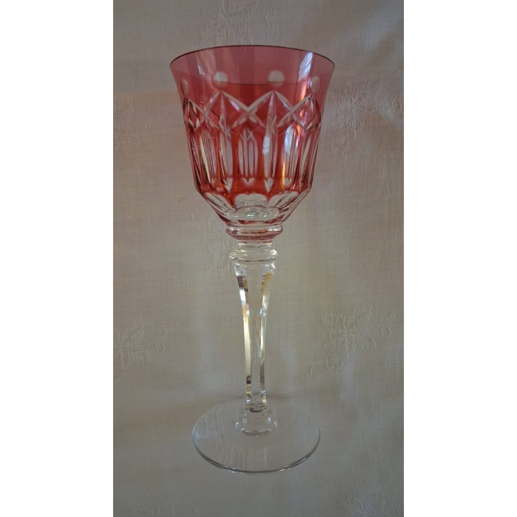 5 grands verres Roemer de couleur, beau modèle de la cristallerie de Lorraine 6