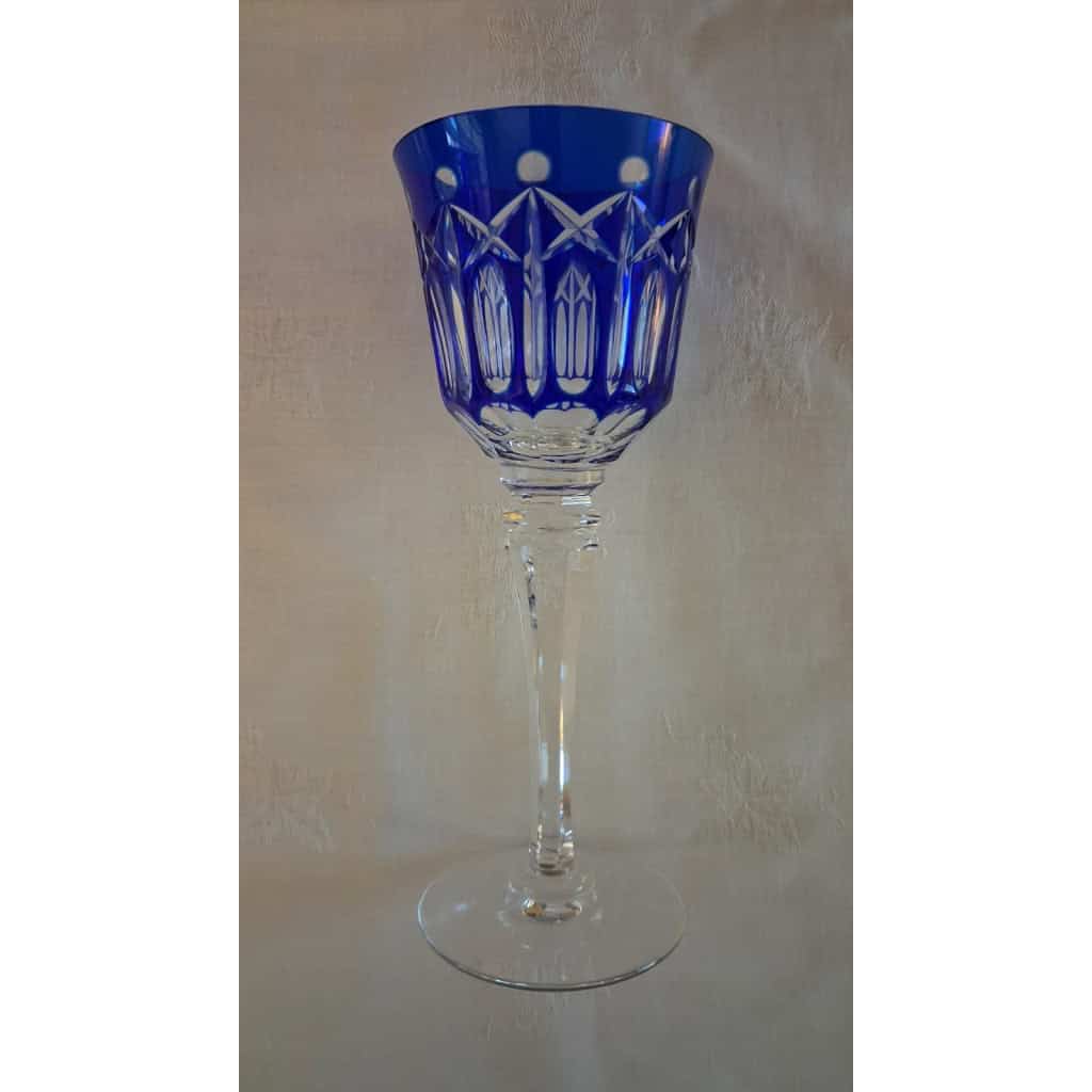 5 grands verres Roemer de couleur, beau modèle de la cristallerie de Lorraine 5