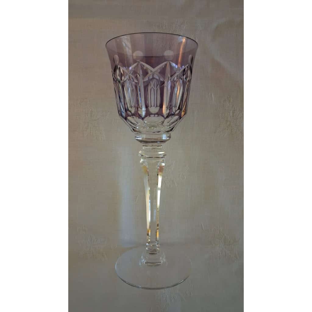 5 grands verres Roemer de couleur, beau modèle de la cristallerie de Lorraine 4