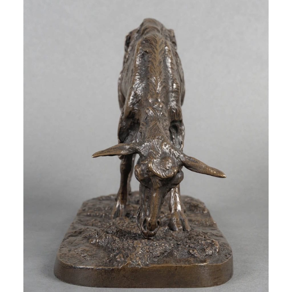 Sculpture – Chèvre Broutant , Pierre – Jules Mêne (1810-1879) – Bronze 7