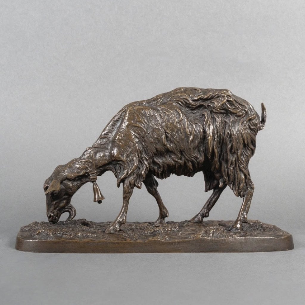 Sculpture – Chèvre Broutant , Pierre – Jules Mêne (1810-1879) – Bronze 9