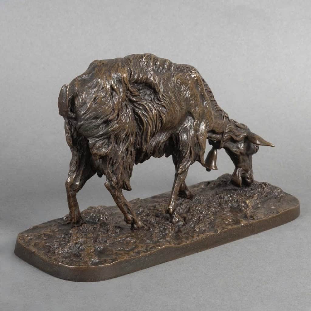 Sculpture – Chèvre Broutant , Pierre – Jules Mêne (1810-1879) – Bronze 12