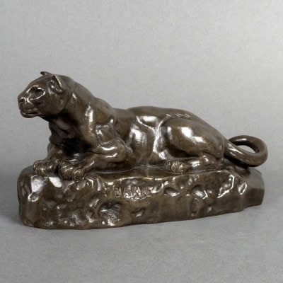 Sculpture – Panthère de Tunis N°2 , Antoine – Louis Barye (1795-1875) – Bronze 3