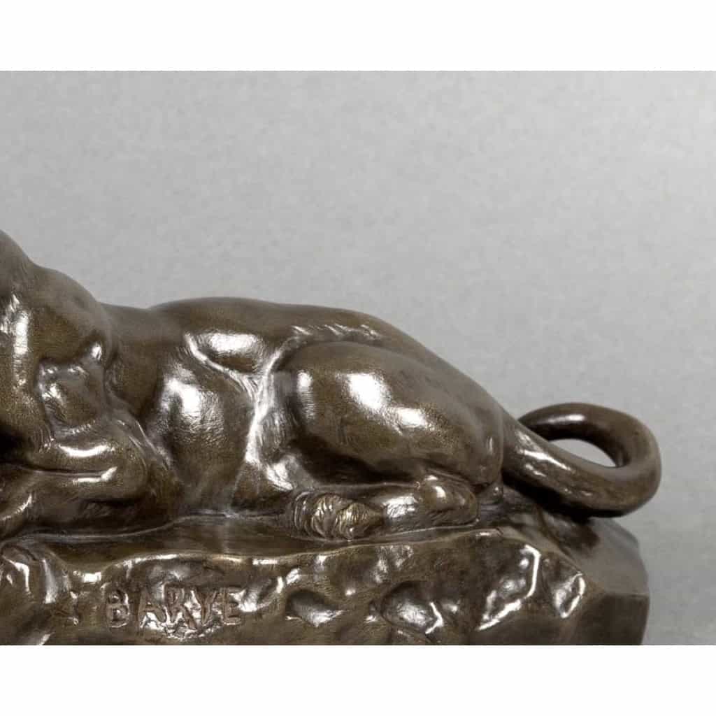 Sculpture – Panthère de Tunis N°2 , Antoine – Louis Barye (1795-1875) – Bronze 10