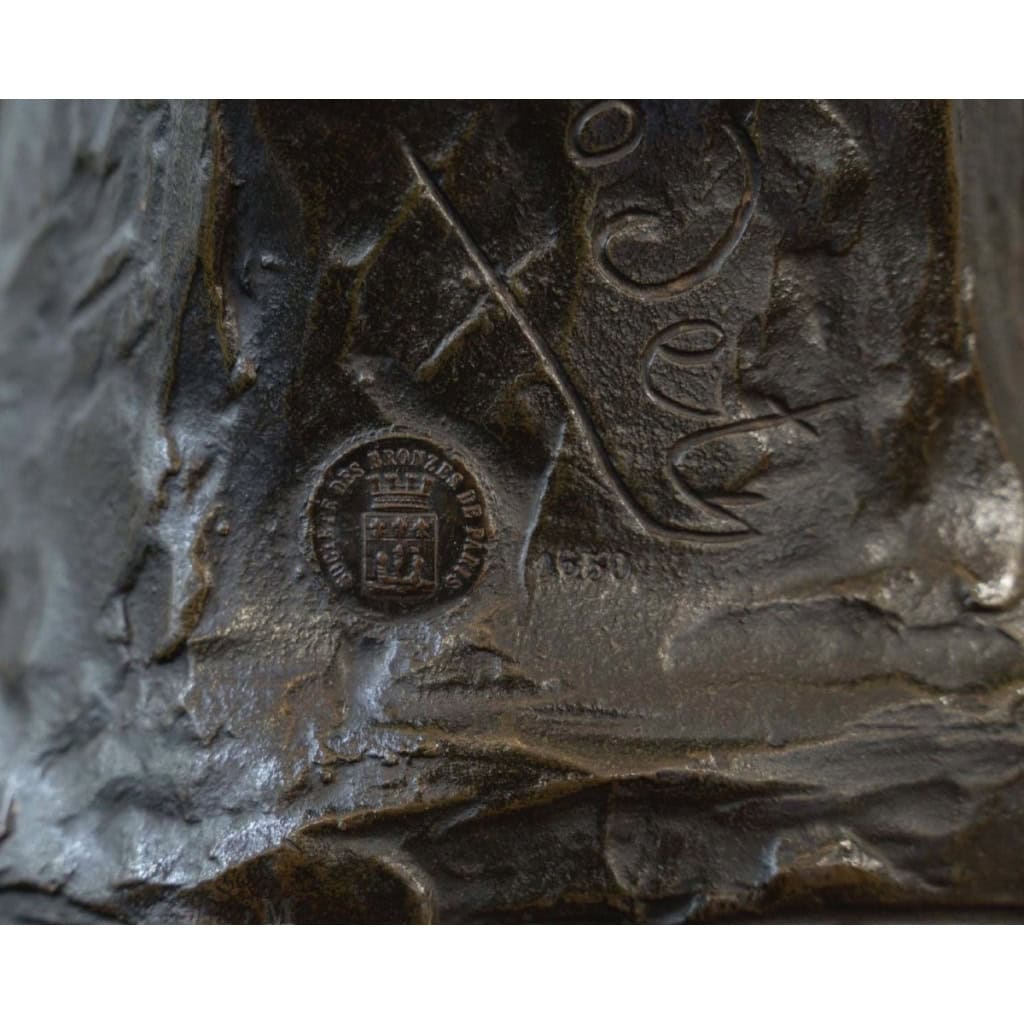 Sculpture – Cheval À La Barrière , Godefroid Devreese (1861-1941) – Bronze 12