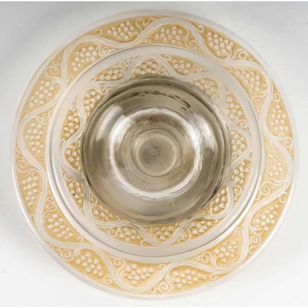 1934 René Lalique – Paire De Bougeoirs Art Déco Ricquewihr Verre Blanc Patiné Sépia 7