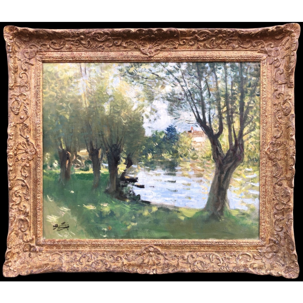 MONTEZIN La Seine à Veneux les Sablons Huile sur toile signée Certificat d’authenticité 12 MONTEZIN La Seine à Veneux les Sablons Huile sur toile signée Certificat d’authenticité 12