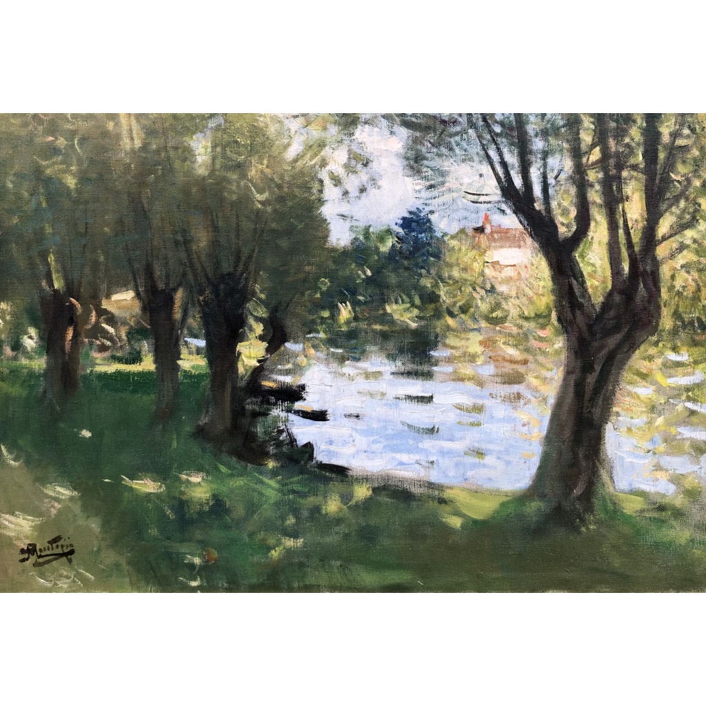 MONTEZIN La Seine à Veneux les Sablons Huile sur toile signée Certificat d’authenticité 9 MONTEZIN La Seine à Veneux les Sablons Huile sur toile signée Certificat d’authenticité 9