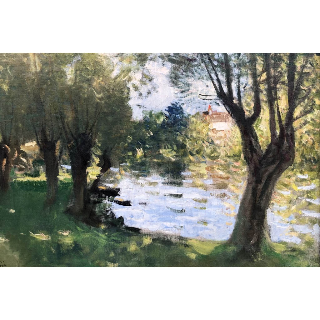 MONTEZIN La Seine à Veneux les Sablons Huile sur toile signée Certificat d’authenticité 8 MONTEZIN La Seine à Veneux les Sablons Huile sur toile signée Certificat d’authenticité 8
