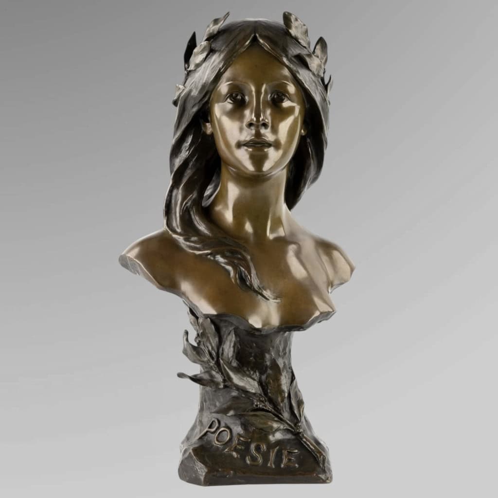 Sculpture – Poésie , Henri Godet (1863-1937) – Bronze 3