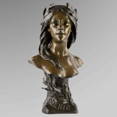 Sculpture – Poésie , Henri Godet (1863-1937) – Bronze