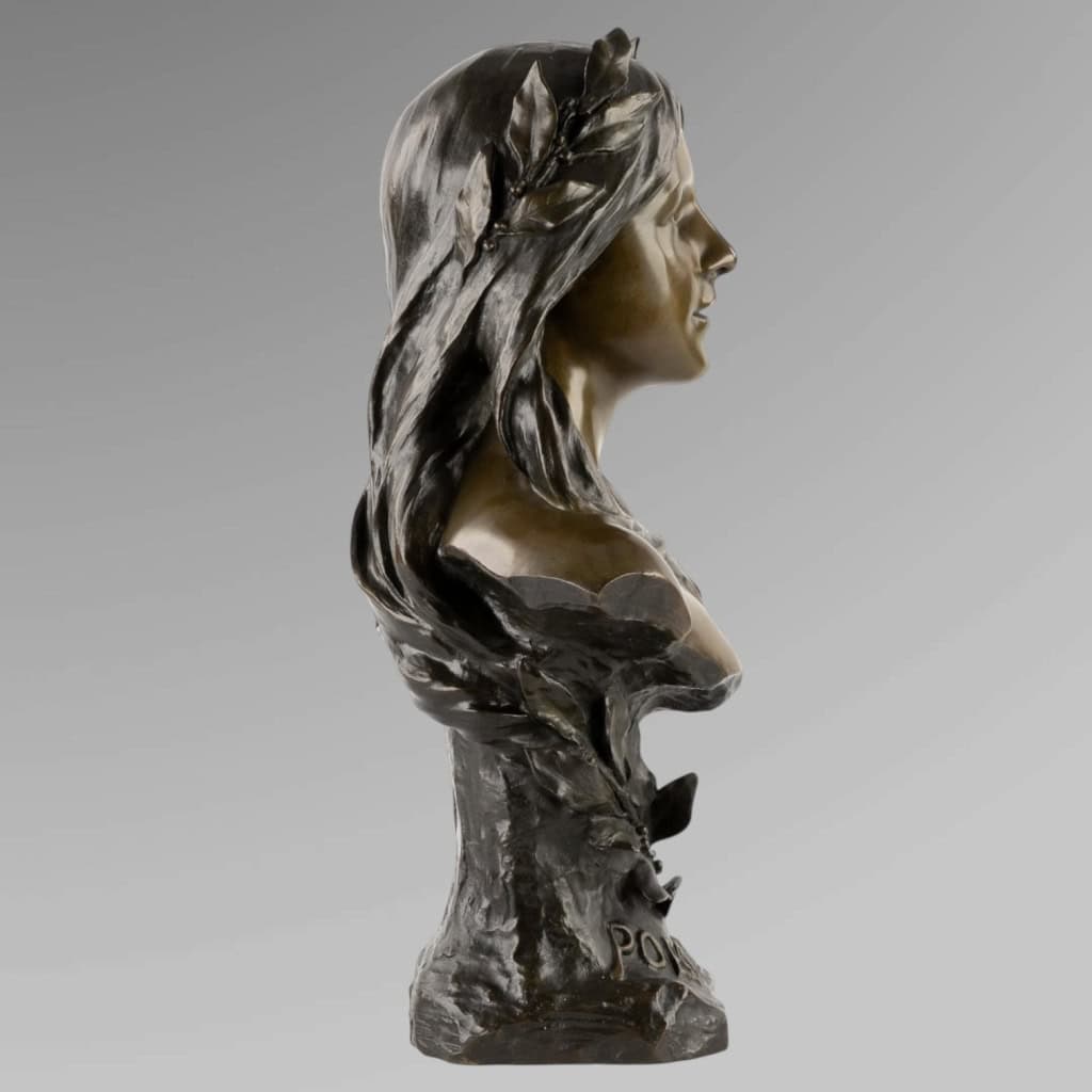 Sculpture – Poésie , Henri Godet (1863-1937) – Bronze 6