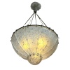 1921 René Lalique – Suspension Feuilles de Charme Verre Blanc 14