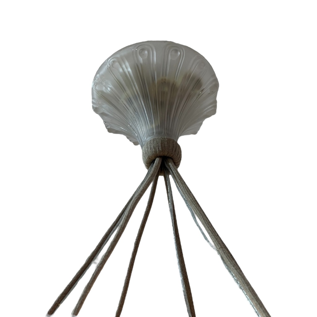 1921 René Lalique – Suspension Feuilles de Charme Verre Blanc 9