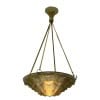 1927 René Lalique – Suspension Plafonnier Lustre Gaillon Verre Blanc Patiné Sépia 12