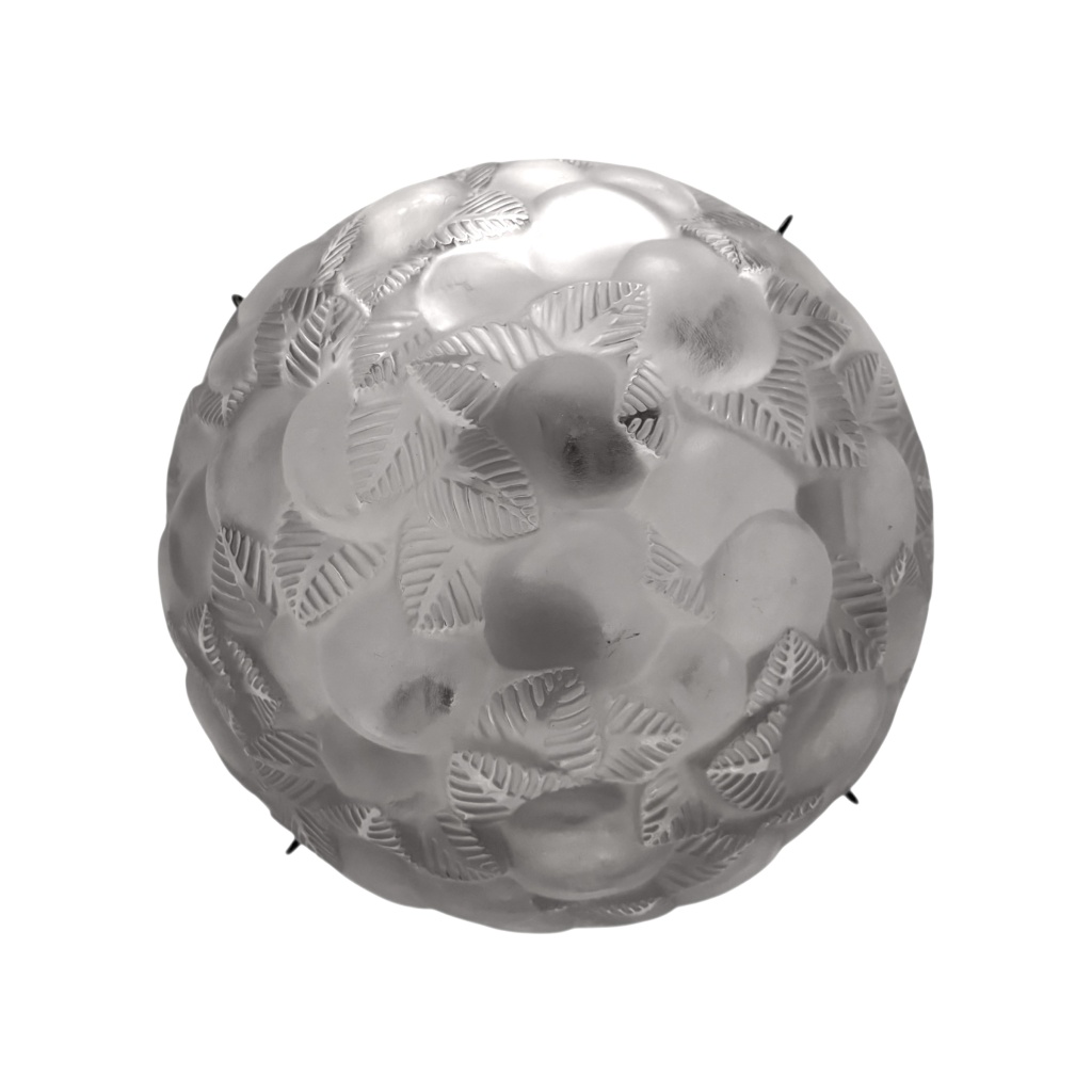 1929 René Lalique – Suspension Plafonnier Lustre Lausanne Verre Blanc 5
