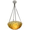 1929 René Lalique – Suspension Plafonnier Lustre Lausanne Verre Jaune Ambré 8