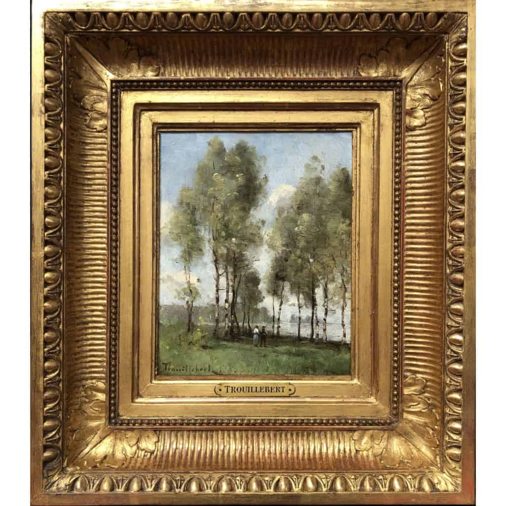 TROUILLEBERT Paul Desire Tableau 19è Ecole de Barbizon Les pêcheurs au bord de l’eau Huile sur toile Signée Certificat d’authenticité 3 TROUILLEBERT Paul Desire Tableau 19è Ecole de Barbizon Les pêcheurs au bord de l’eau Huile sur toile Signée Certificat d’authenticité 3