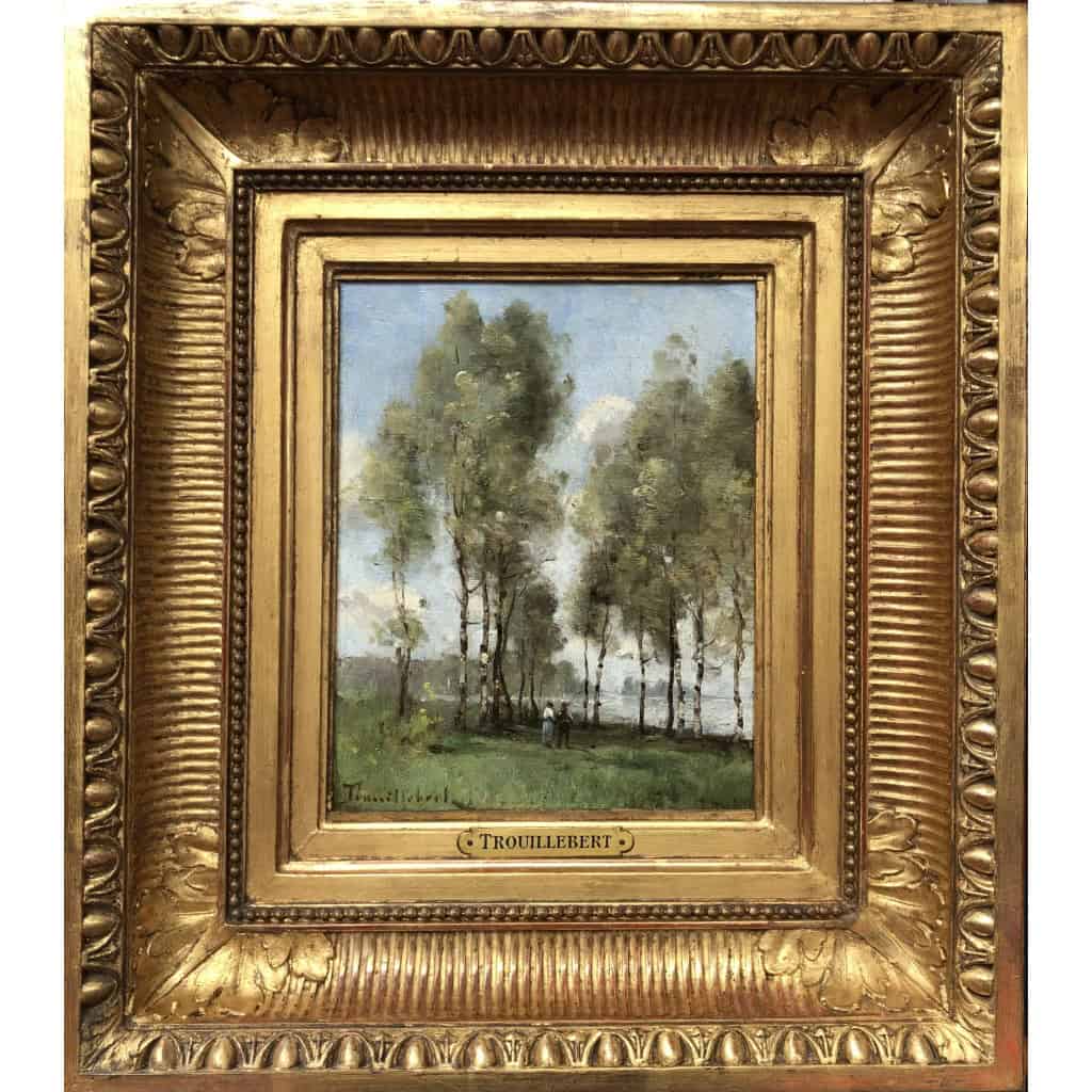 TROUILLEBERT Paul Desire Tableau 19è Ecole de Barbizon Les pêcheurs au bord de l’eau Huile sur toile Signée Certificat d’authenticité 6 TROUILLEBERT Paul Desire Tableau 19è Ecole de Barbizon Les pêcheurs au bord de l’eau Huile sur toile Signée Certificat d’authenticité 6