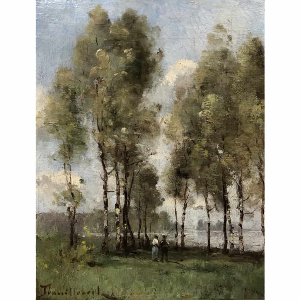 TROUILLEBERT Paul Desire Tableau 19è Ecole de Barbizon Les pêcheurs au bord de l’eau Huile sur toile Signée Certificat d’authenticité 8 TROUILLEBERT Paul Desire Tableau 19è Ecole de Barbizon Les pêcheurs au bord de l’eau Huile sur toile Signée Certificat d’authenticité 8