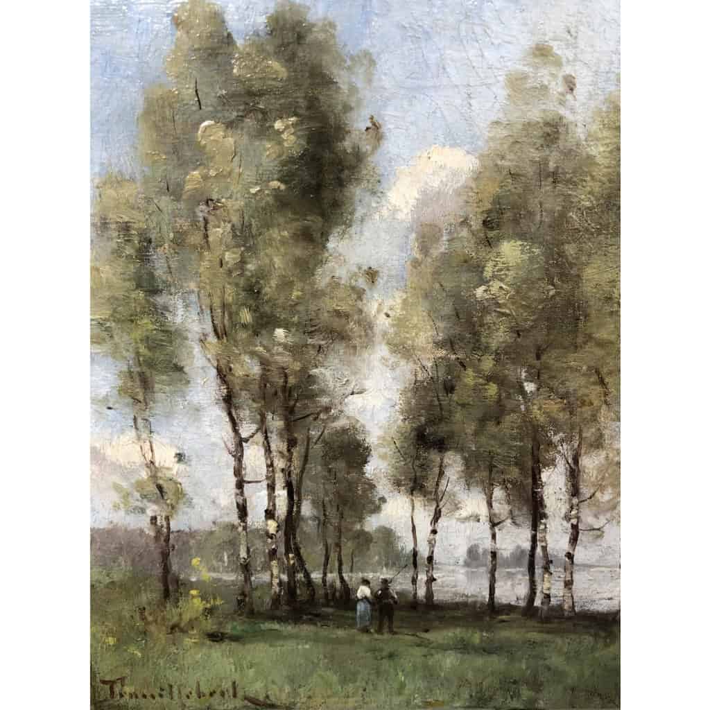 TROUILLEBERT Paul Desire Tableau 19è Ecole de Barbizon Les pêcheurs au bord de l’eau Huile sur toile Signée Certificat d’authenticité 9 TROUILLEBERT Paul Desire Tableau 19è Ecole de Barbizon Les pêcheurs au bord de l’eau Huile sur toile Signée Certificat d’authenticité 9