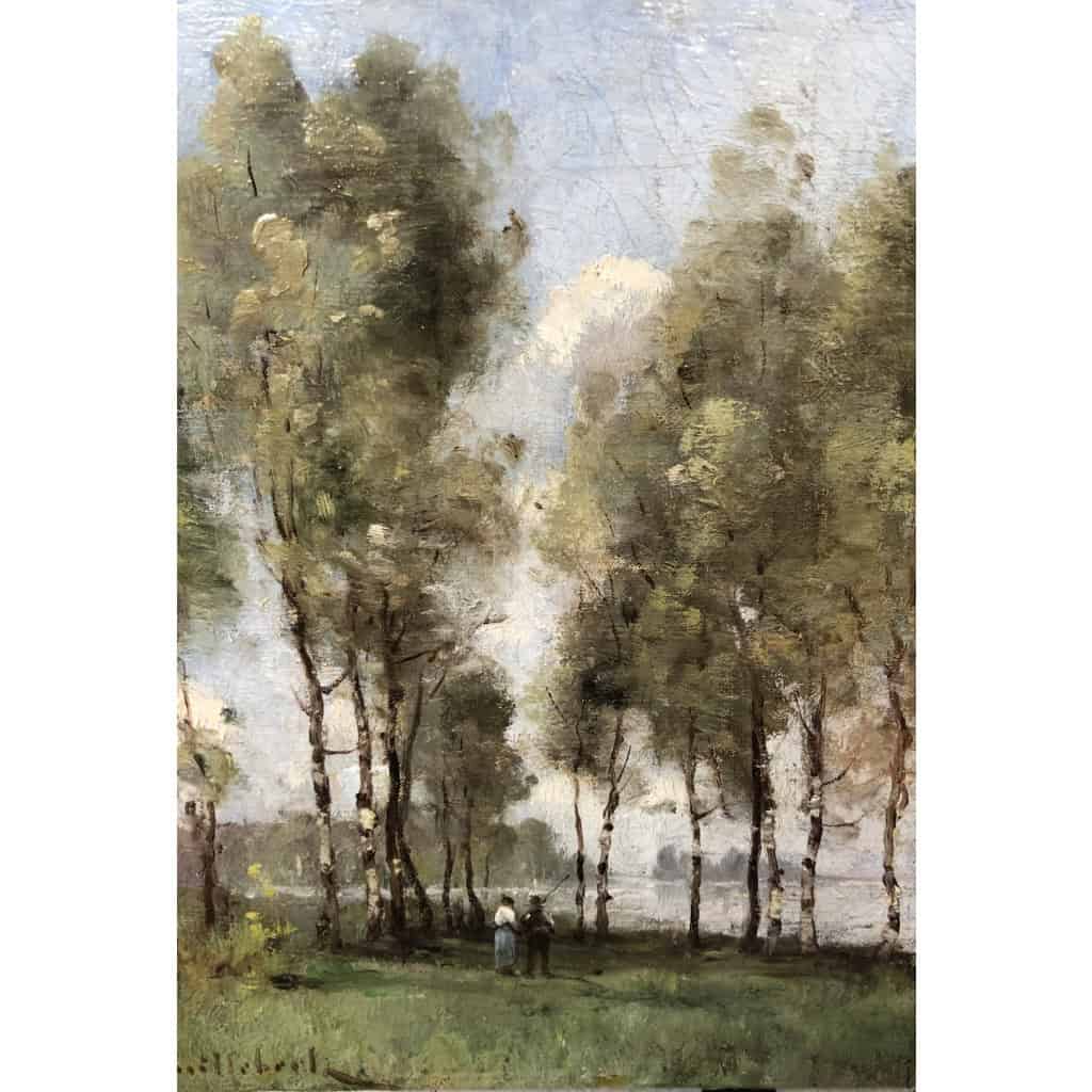 TROUILLEBERT Paul Desire Tableau 19è Ecole de Barbizon Les pêcheurs au bord de l’eau Huile sur toile Signée Certificat d’authenticité 10 TROUILLEBERT Paul Desire Tableau 19è Ecole de Barbizon Les pêcheurs au bord de l’eau Huile sur toile Signée Certificat d’authenticité 10