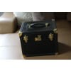 Vanity case ancien en cuir noir 19