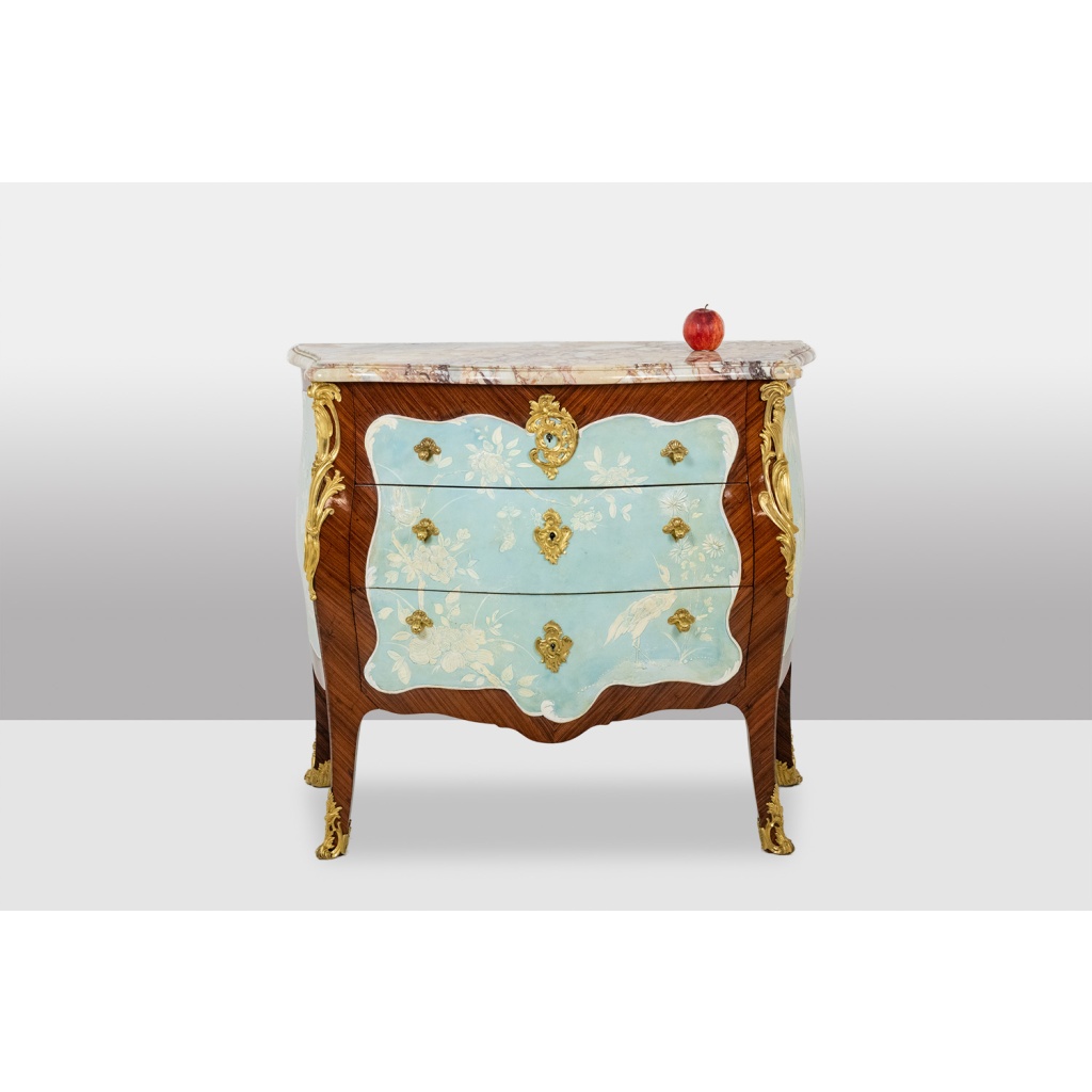 Commodette à 3 tiroirs en bois de placage et plateau de marbre. Vers 1900 LS40091851 4
