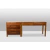 Bureau plat et son caisson en orme, 6 tiroirs en façade. Années 1970 LS6508 23