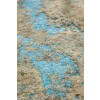 Tapis de sol rectangulaire en laine à fond bleu clair. Contemporain. LS6613 9